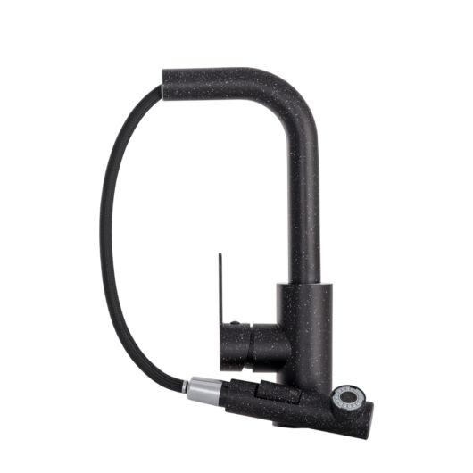 Side 2 konyhai csaptelep fekete-szemcsés