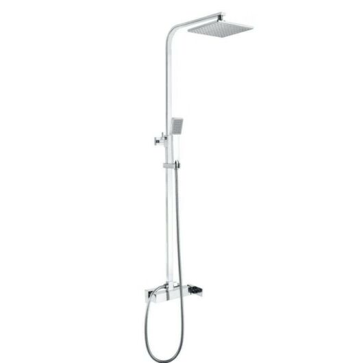 Cube esőztető zuhanyszett szögletes zuhanyfejjel króm