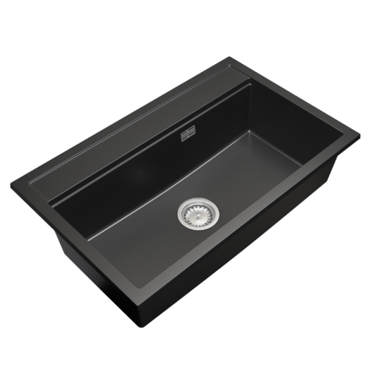 Gamma Advance 8050 egymedencés gránit mosogató, szifonnal, fekete