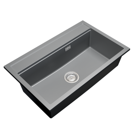 Gamma Advance 8050 egymedencés gránit mosogató, szifonnal, fekete