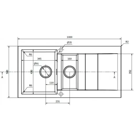 CASCADA 150 egymedencés gránit mosogató 3d bézs