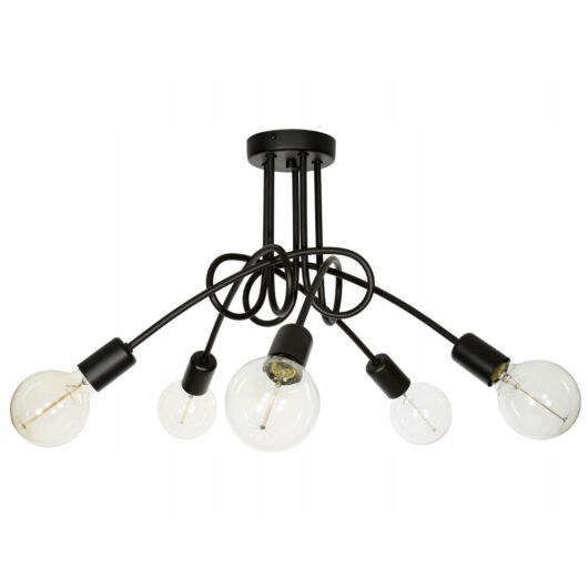LEDLUX LX-1006 függesztett mennyezeti lámpa,5xE27, fekete