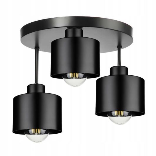 LEDLUX LX-1020 függesztett mennyezeti lámpa,3xE27, fekete