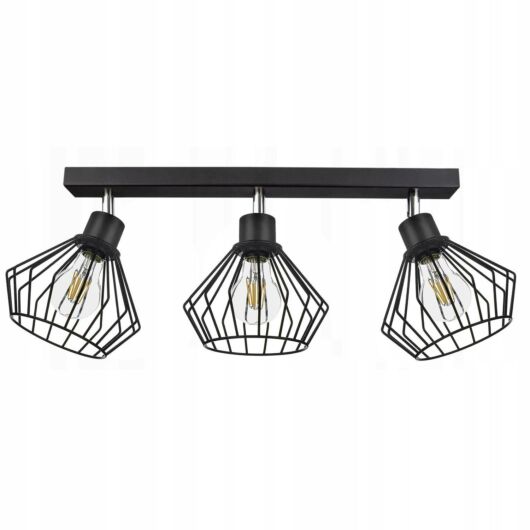 LEDLUX LX-1255 függesztett mennyezeti lámpa,3xE27, fekete