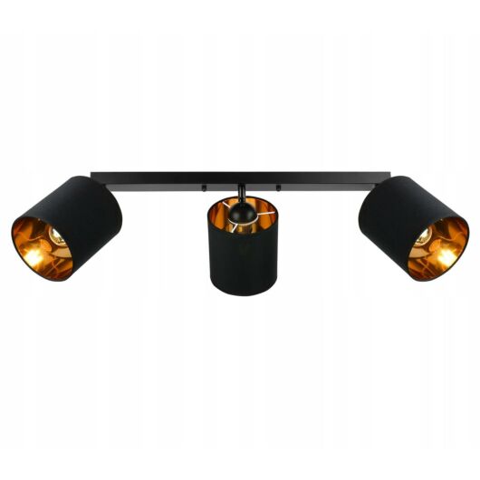 LEDLUX LX-1268 függesztett mennyezeti lámpa,3xE27, fekete-arany