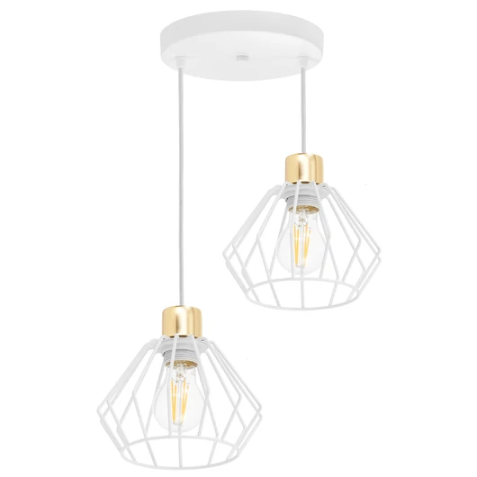 LEDLUX LX-1375 függesztett mennyezeti lámpa,2xE27, fehér-arany