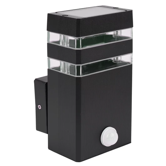 LEDLUX LX-9112 kültéri homlokzati lámpa, mozgásérzékelős 1xGU10, fekete