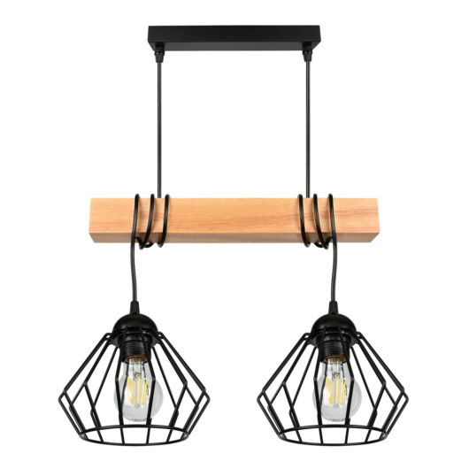 LEDLUX LX-1395 függesztett mennyezeti lámpa,2xE27, fekete