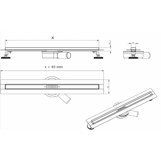 Mexen Flat 360 Padlóösszefolyó