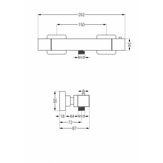 Mexen Cube termosztatikus csaptelep zuhanyhoz arany
