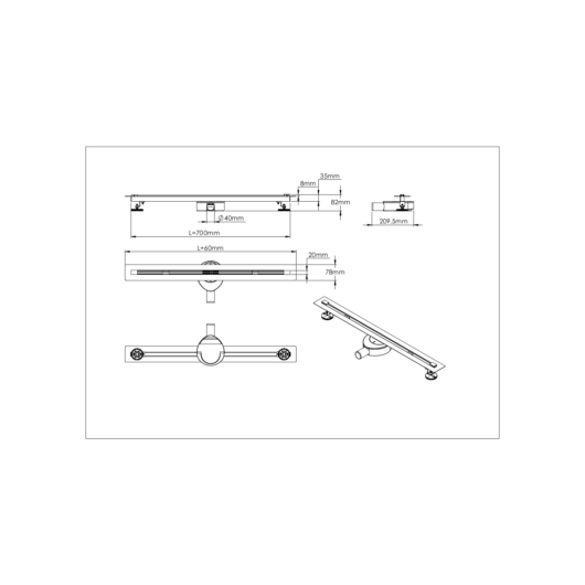 Proline lineáris padlóösszefolyó méretek