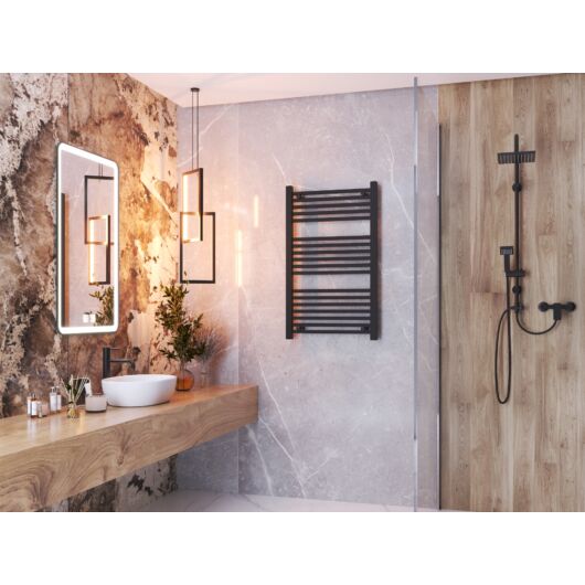 Törölközőszárító radiátor, szögletes, Proper 60cm x 100cm, fekete