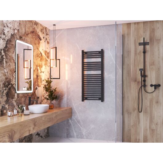 Törölközőszárító radiátor, szögletes, Proper 50cm x 120cm, fekete