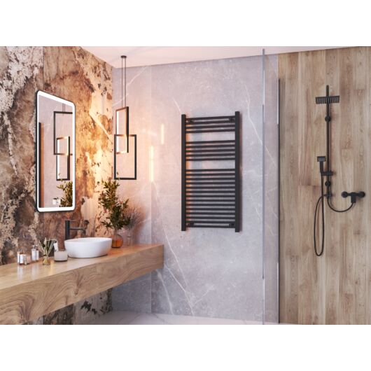 Törölközőszárító radiátor, szögletes, Proper 60cm x 120cm, fekete