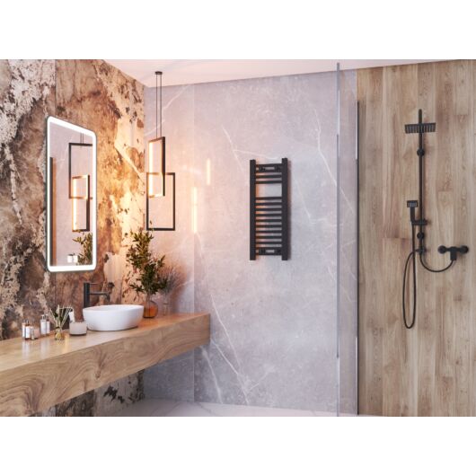 Törölközőszárító radiátor, szögletes, Proper 30cm x 80cm, fekete