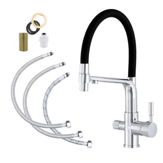 Vegas három utas konyhai csaptelep vízszűrő berendezéshez, króm