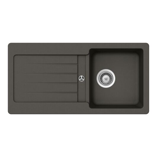 Schock Formhaus D-100L egymedencés gránit mosogató dugóemelő, szifonnal, aszfalt szürke