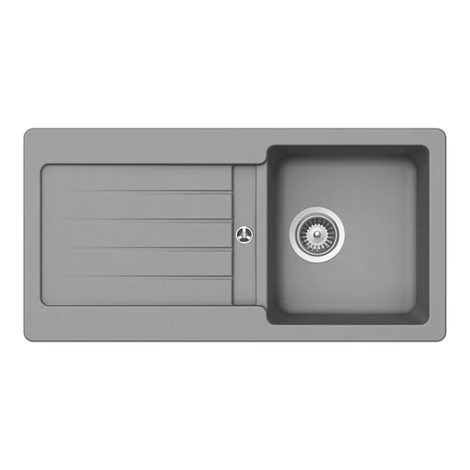 Schock Formhaus D-100L egymedencés gránit mosogató dugóemelő, szifonnal, szürke