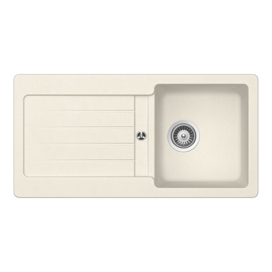 Schock Typos D-100S egymedencés gránit mosogató dugóemelő, szifonnal, vanilla