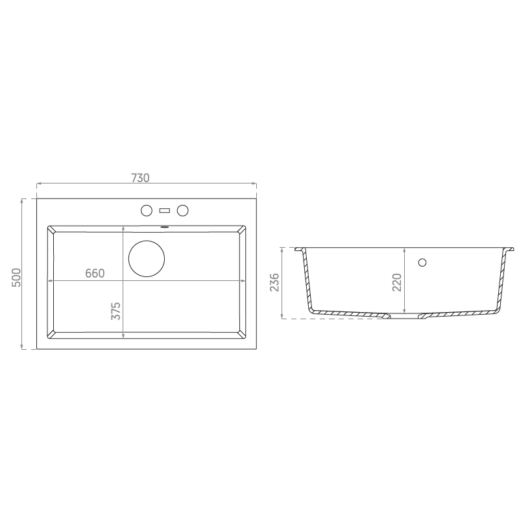 A-POINT 60 egymedencés gránit mosogató méretek