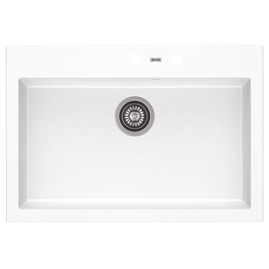 A-POINT 60 egymedencés gránit mosogató automata dugóemelő, szifonnal, fehér