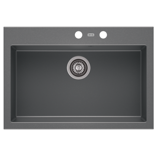 A-POINT 60 egymedencés gránit mosogató automata dugóemelő, szifonnal, szürke