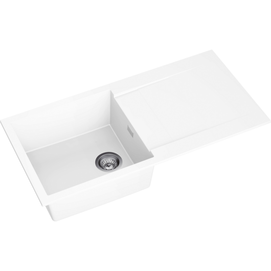 CASCADA 100 egymedencés gránit mosogató fehér 3d