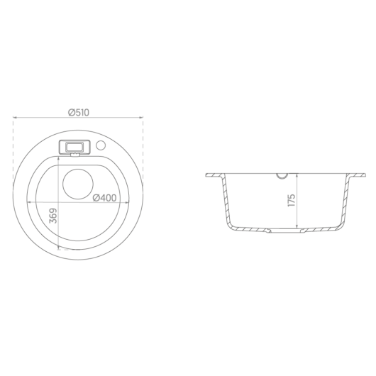 Malibu 10 kerek gránit mosogató méret