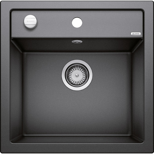 BLANCO DALAGO 5 Silgranit egymedencés gránit mosogató automata dugóemelő, szifonnal, fekete-szemcsés