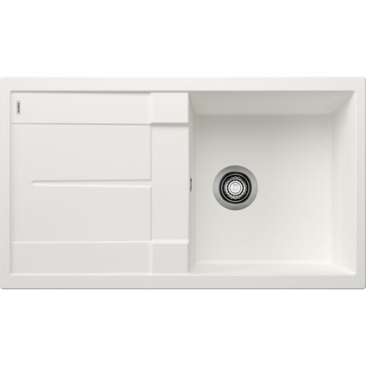BLANCO METRA 5S Silgranit egymedencés csepegtetőtálcás gránit mosogató, szifonnal, fehér