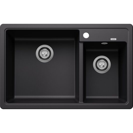 BLANCO LEGRA 8 kétmedencés gránit mosogató, szifonnal, fekete