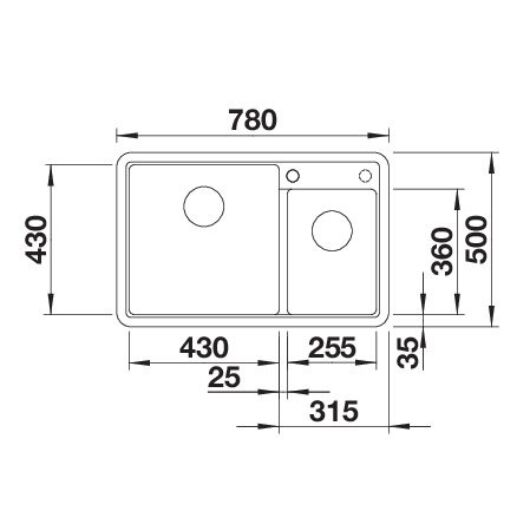 BLANCO LEGRA 8 kétmedencés gránit mosogató méret