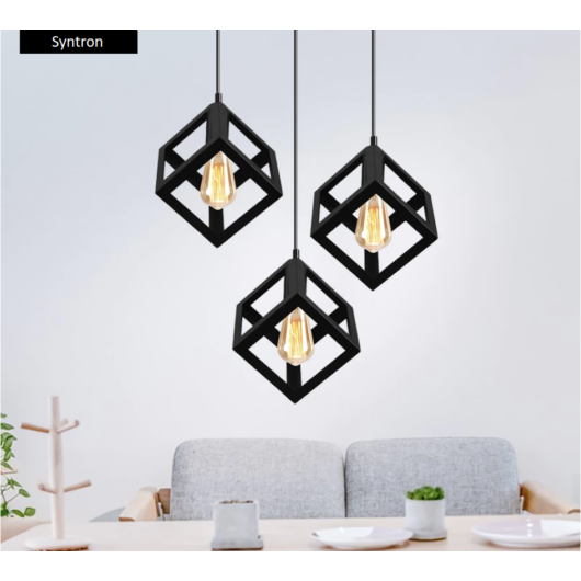 DOMENO ID-503 függesztett mennyezeti lámpa, 3xE27W, fekete