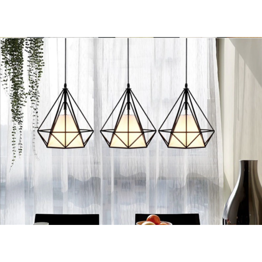 DOMENO ID-499 függesztett mennyezeti lámpa, 3xE27W, fekete