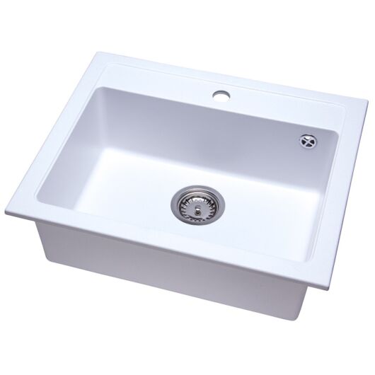 NIZZA egymedencés gránit mosogató fehér 3d