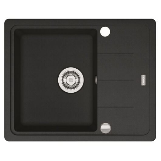 FRANKE BASIS 611-62 egymedencés gránit mosogató automata dugóemelő, szifonnal, fekete