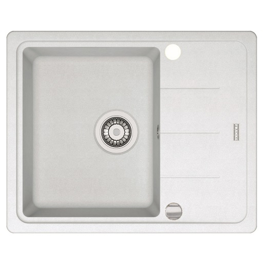 FRANKE BASIS 611-62 egymedencés gránit mosogató automata dugóemelő, szifonnal, fehér