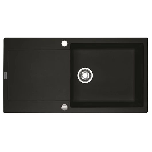 FRANKE MARIS MRG 611-100-XL egymedencés gránit mosogató automata dugóemelő, szifonnal, fekete