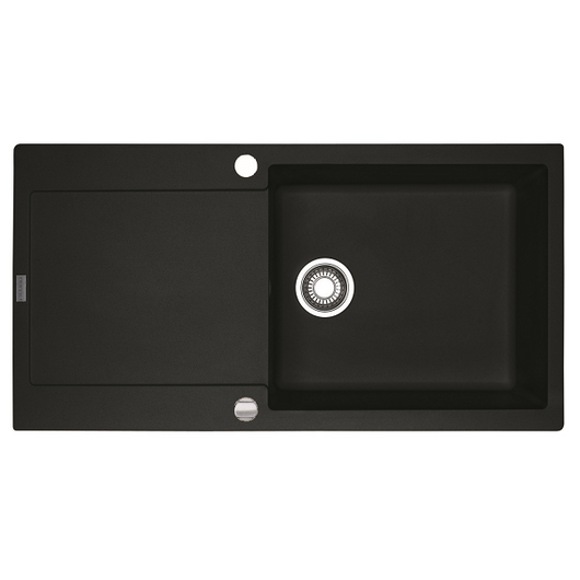 FRANKE MARIS MRG 611-100-XL egymedencés gránit mosogató automata dugóemelő, szifonnal, fekete
