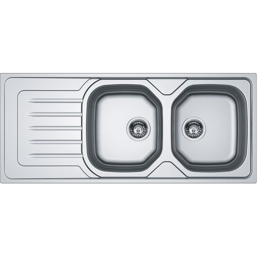 FRANKE ONDA LINE OLX 621 kétmedencés csepptálcás inox mosogató, szifonnal, bal