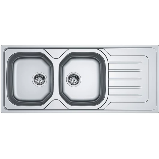 FRANKE ONDA LINE OLX 621 kétmedencés csepptálcás inox mosogató, szifonnal, jobb