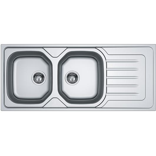 FRANKE ONDA LINE OLX 621 kétmedencés csepptálcás inox mosogató, szifonnal, bal