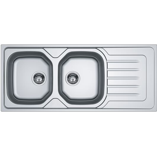 FRANKE ONDA LINE OLX 621 kétmedencés csepptálcás inox mosogató, szifonnal, jobb