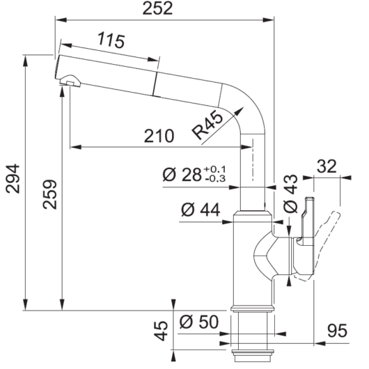 FRANKE URBAN DOCCIA konyhai csaptelep műszaki