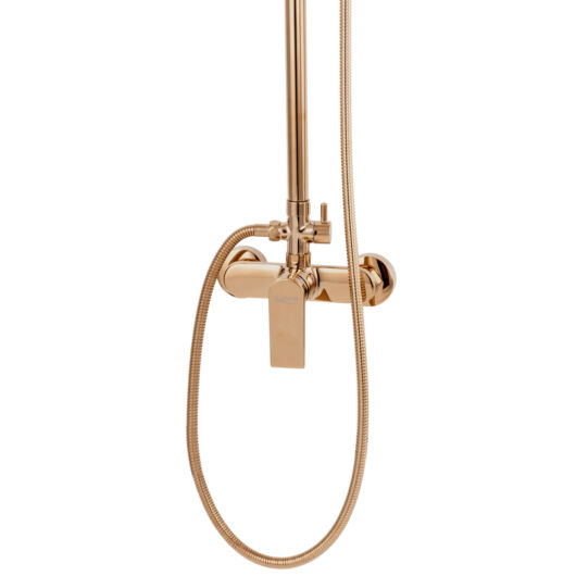 Rossa esőztető zuhanyszett szögletes zuhanyfejjel rose gold