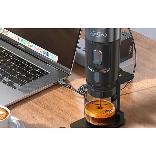 HiBREW H4A-premium 3 az 1-ben hordozható kávéfőző adapterrel és tokkal, 15 bar nyomással