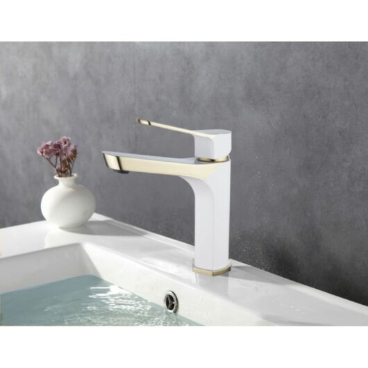 Lerma fürdőszobai mosdó csaptelep fehér-arany
