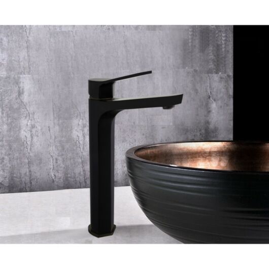 Lerma magasított fürdőszobai mosdó csaptelep fekete