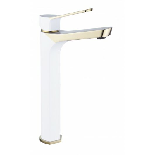 Lerma magasított fürdőszobai mosdó csaptelep fehér-arany