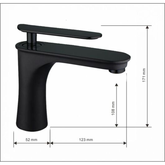 Trinity fürdőszobai mosdó csaptelep fekete